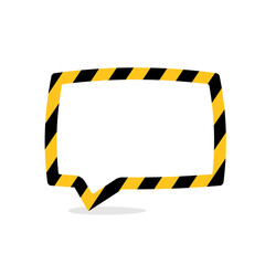 Wall Mural - Caution tape speech bubble icon. Clipart image isolated on white background.