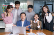 © Greanlnw studio - The Asian Employee Brainstorming business Meeting in the Office. Startup of the partnership, Discussion of planning the roles of staff in the corporate.