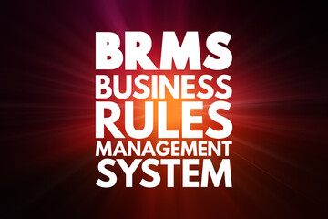Poster - BRMS - Business Rules Management System acronym, concept background