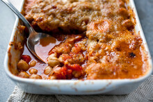 Provencal Tomato And Bean Gratin In Pan