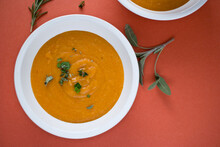 Close Up Of Puree, Carrot Soup