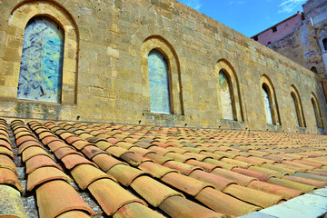 Wall Mural - interior Basilica Cathedral of the Transfiguration in the Byzantine Arab-Norman style Cefalu Italy