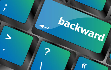 Poster - backward word on computer keyboard key button