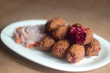 Wall Mural - Homemade vegetarian healthy beetroot cutlet