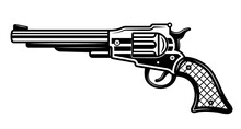 Western Pistol Or Revolver Vector Illustration