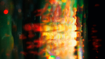 Poster - abstract texture of bright glowing muddy spots on a dark background, blurred image, 3d render