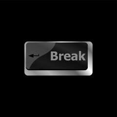 Poster - computer Keyboard with break button, business concept