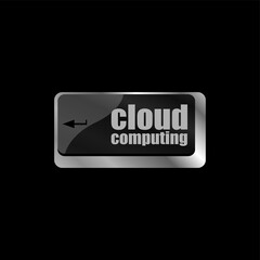Poster - computer keyboard for cloud computing, business concept