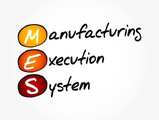 Wall Mural - MES - Manufacturing Execution System acronym, business concept background