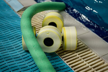 Equipment For Water Sports. Aqua Aerobics Accessories, Pool Dumbbells, Noodle