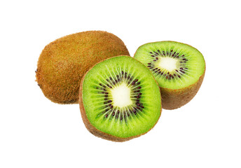 Wall Mural - Kiwi fruit isolated on white.