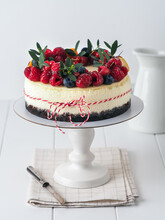 Homemade Rustic Cheesecake With Berries