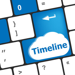 Aufkleber - timeline concept - word on keyboard keys