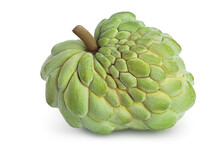 Sugar Apple Or Custard Apple Isolated On White Background With Clipping Path And Full Depth Of Field. Exotic Tropical Thai Annona Or Cherimoya Fruit