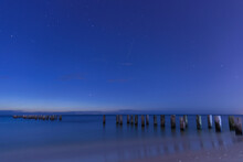 Blue Hour Long Exposure Of Old Pier At Naples,Florida