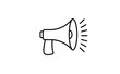 Megaphone linear icon, vector design with editable stroke. Loudspeaker, bullhorn symbol.