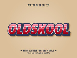 Wall Mural - editable text effect - oldschool retro red and navy vintage color style