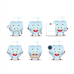 Sticker - Cartoon character of blue baby diapers with various chef emoticons