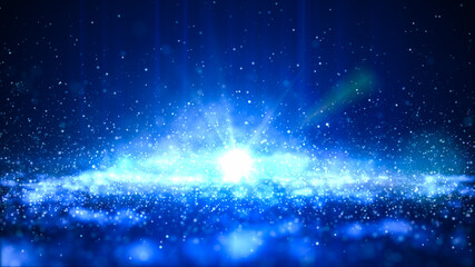 Wall Mural - beautiful blurry particles dust floating with flare on black background.particles in the air with bo
