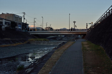 Sticker - 水無川から見える富士山