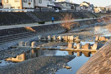 Sticker - 冬の水無川