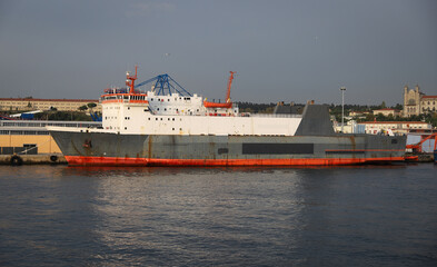 Wall Mural - Cargo Ship in Port