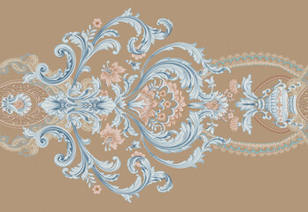 Decorated with elegant and luxurious patterns. Rococo, Baroque style, retro elements, invitation cards, textiles, wrapping paper and fabric design.