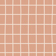 © Alice - Geometric seamless pattern, hand drawn doodle grid in pastel colors, trendy abstract shape, square and line. Trendy vector illustration in flat cartoon style, simple template for wrapping paper decor.
