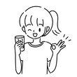 © ashiko - 飲み物を飲んでOKサインをする女性のイラスト