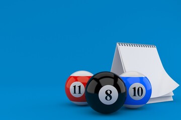 Sticker - Pool balls with blank calendar