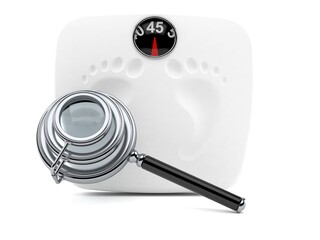 Wall Mural - Weight scale with magnifying glass