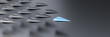 Leadership concept, blue leader plane leading black planes, with empty space on right side. 3D Rendering