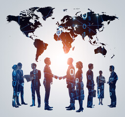 Global business network concept. Group of businessperson. Teamwork. Human resources.