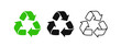 © Onabi - Recycle icon in flat and line style. Reuse mark for use in typography. Vector recycle symbol.