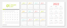 Calendar 2021 Week Start Sunday Corporate Design Template Vector.