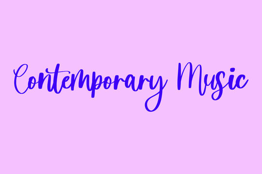 Contemporary Music Typography Purple Color Text On Light Pink Background 