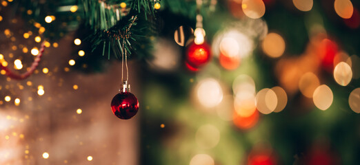 Wall Mural - beautiful and decorated christmas tree. christmas mood. great photo for greeting cards