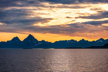 Canvas Print - Lofoten island in an awesome sunset