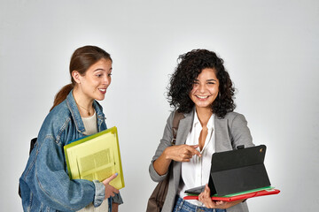 Wall Mural - College students working and studying as a team