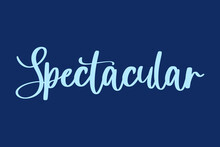 Spectacular Handwritten Font Cyan Color Text On Navy Blue Background
