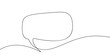 © art_of_line - Continuous one line drawing of speech bubble, Black and white graphics vector minimalist linear illustration made of single line