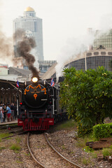 2020,October,23,Bangkok,Thailand,Restored steam train To conserve and attract tourists to take pictures and travel on vacation