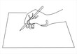 Single continuous line drawing of hand gesture on paper. Business to do list concept one line draw design illustration