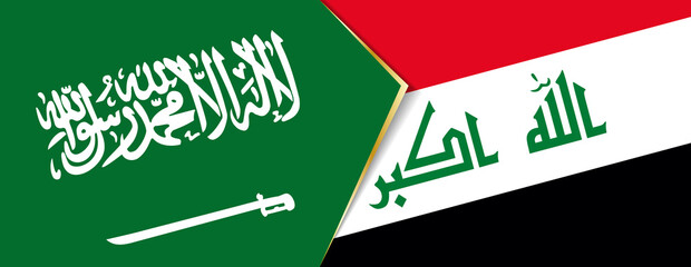 Saudi Arabia and Iraq flags, two vector flags.