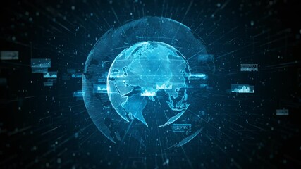 Poster - Global network 5g High speed internet communication, Technology network digital data connection and Internet marketing background