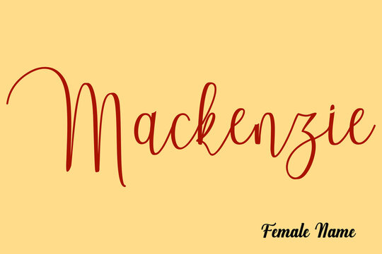 Mackenzie-Female Name Typography Dork Yellow Color Text on Light Yellow Background