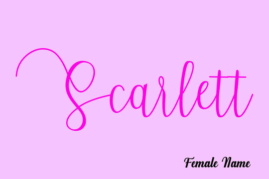 -Female Name Cursive Typography Dork Pink Color Text On Light Pink Background  