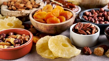 Wall Mural - assorted of nuts and dried fruits