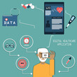 © wilkat - Flat of digital healthcare concept,The old man are used mobile applications for healthy's life. - vector