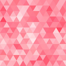 Seamless Pink Pattern Of Triangles. Polygonal Background.